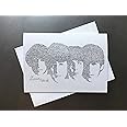The Beatles Birthday Card with Envelope Drawn From Their Birthday Song Lyrics Contemporary Unique Music John Lennon Paul McCartney George