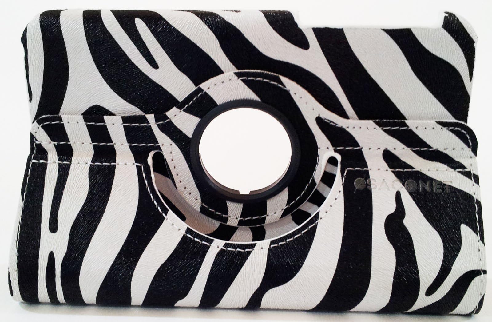 SACONET Integral Premium Leather 360 Degree Rotating Protective Case for 7 inch Samsung Galaxy Tab 2 3 7.0 8.0 with stylus pen and screen protector Blanc - Zebra TAB 3 8.0