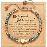 yupoxiu Inspirational Gifts for Women Birthday - Healing Natural Stone Bracelets, Thinking of You Get Well Soon Gifts for Women Friend Sister