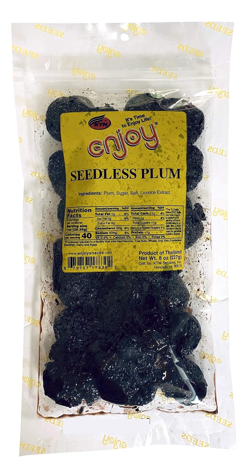 Enjoy Hawaii Seedless Dried Plum 8 Ounce Bag Grocery