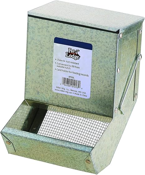 Amazon Com Little Giant 5 Metal Small Animal Feeder With Lid And