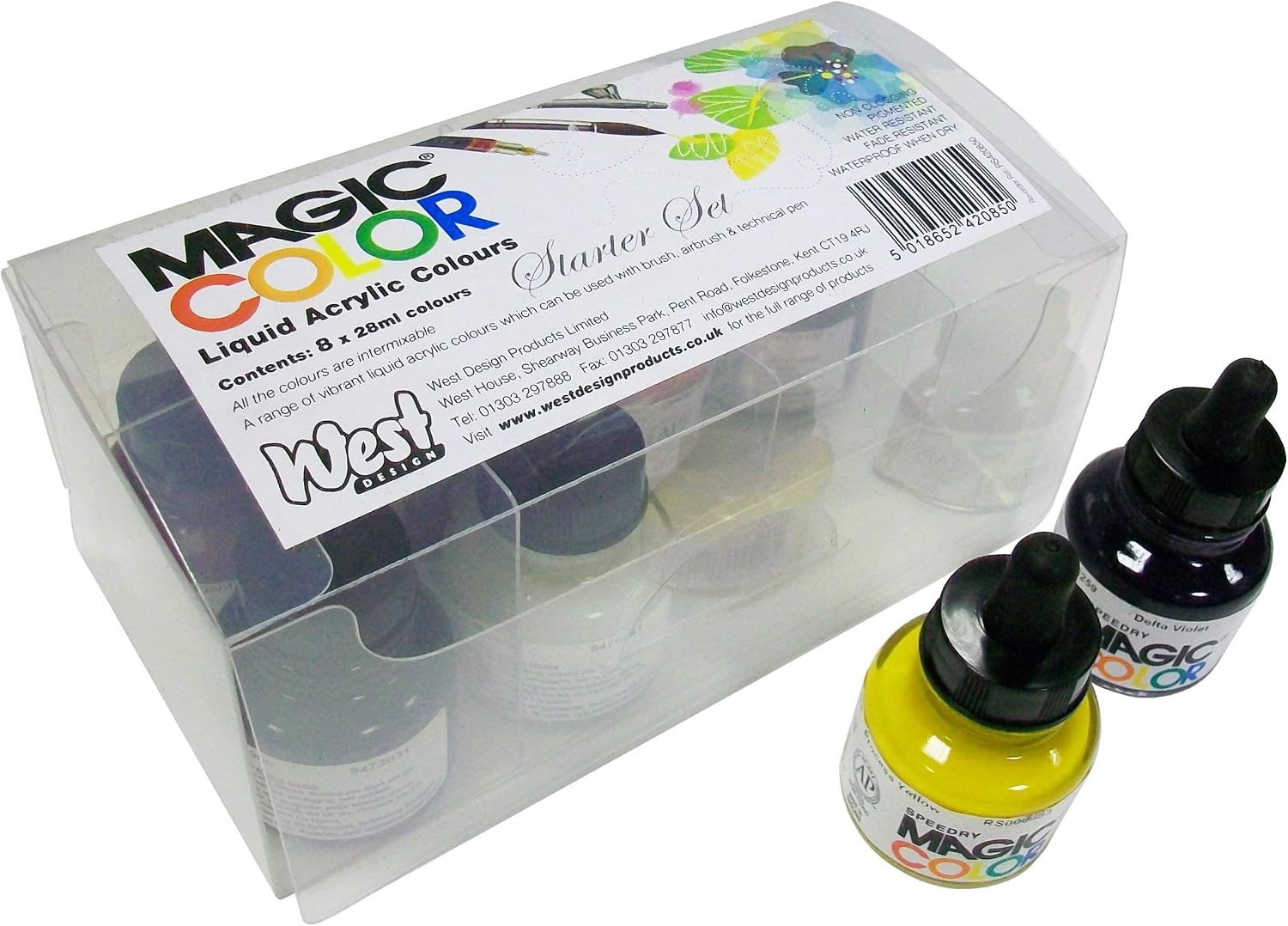 Magic Colour RS420850 Introductory Set 8 Bottles (28ml) of Liquid Acrylic Colour, Multicoloured, 28 ml (Pack of 8)