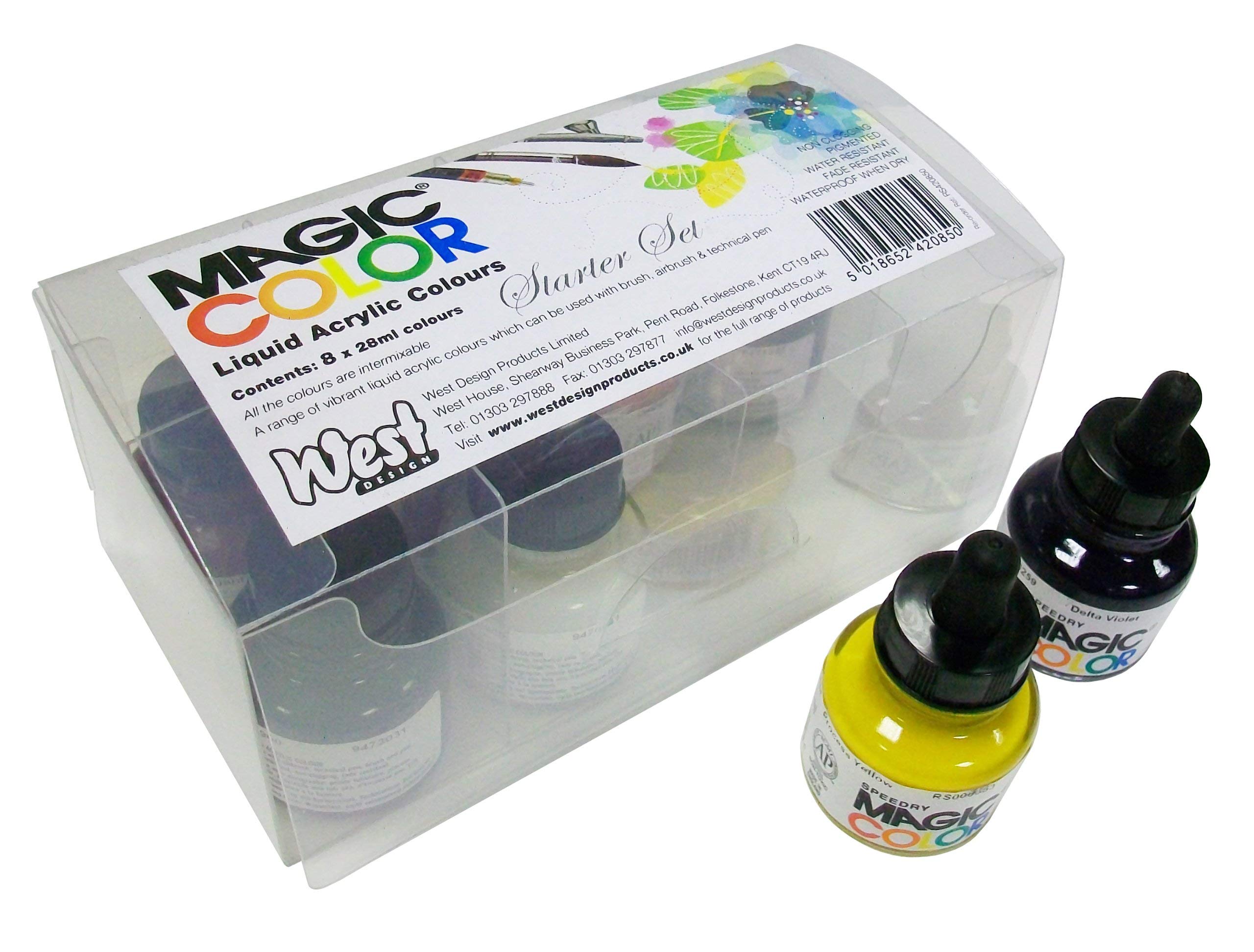 Magic Colour RS420850 Introductory Set 8 Bottles (28ml) of Liquid Acrylic Colour