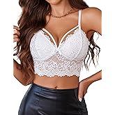 Avidlove Lace Bralette for Women Lingerie Spaghetti Adjustable Strap Tank Camisole Crop Top