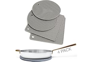 Silicone Trivets for Hot Pots & Pans (4 Pack) - Multipurpose Trivets for Hot Dishes, Silicone Heat-Resistant Mats for Kitchen