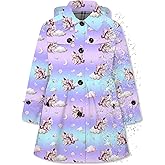 Betusline Girl's Hooded Rain Jackets Lightweight Print Waterproof Trench Coat Windbreaker Raincoats for Girls,2-14 Years