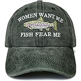 Shenbors Embroidered Women Want Me Fish Fear Me Hats