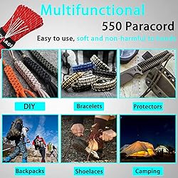 VVAAGG Reflective Paracord Rope 100FT, 7 Strand