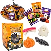 54ct Halloween Assorted Fruit Gummy Candy &ndash; Individually Wrapped, 9.52oz | Teeth, Ghost &amp; Bat Shaped Gummies with Assorted Fruit Flavors, Great for Halloween Goodie Bags, Party Favors &amp; Candy Buffet