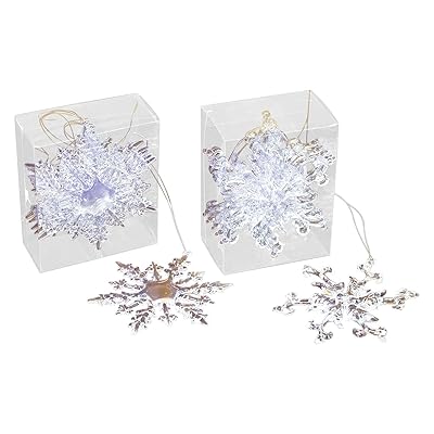 Gerson Set OF 12 Clear OF Snowflake Ornaments