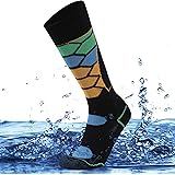 SuMade 100% Waterproof Socks, Breathable Knee High Cushioned Hiking Cycling Fishing Kayaking Socks 1 Pair