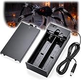 Battery Adapter for Halloween Animatronics, 6V 2A/5.9V 2A with 10FT Cable | Halloween Lighted Holiday Displays, Battery Holder with 2.1mm DC Plug On/Off Switch, Requires 4 D Batteries (Not Included)