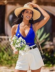 AI'MAGE Women One Piece Swimsuit Sexy V Neck
