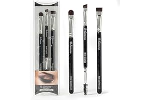 Eyebrow Brush Set - Duo Eye Brow Spoolie - Angled Eyeshadow Eyeliner - Precision Flat Definer - Small Shader - Premium Qualit