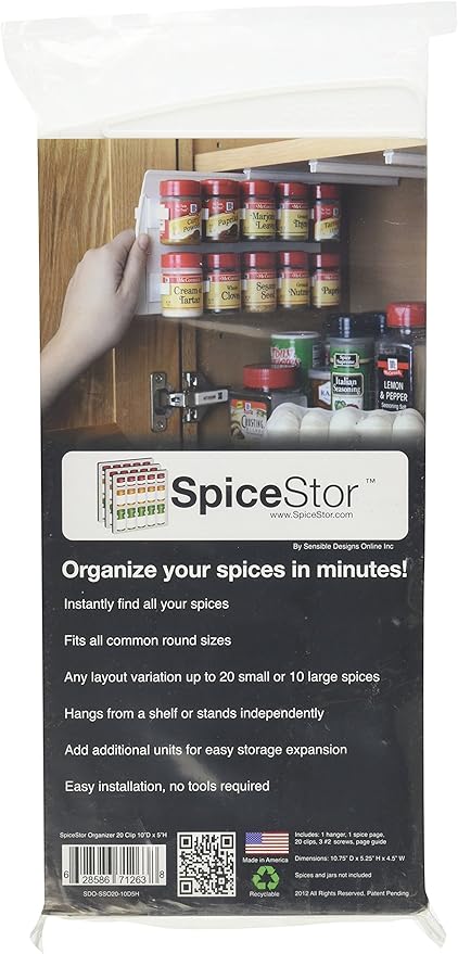 Spicestor Organizer Spice Rack 20 Clip 10 X 5 Amazon Ca Home