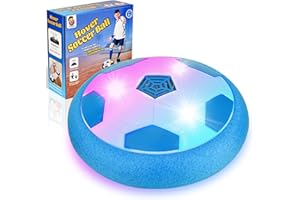 Nazano LED Hover Soccer Ball, Air Soccer Indoor Floating with LED Light, Indoor Soccer Game for Young Boys and Girls, Birthday Gifts for Young Kids, Toys Gifts for Ages 3-12 (Blue)