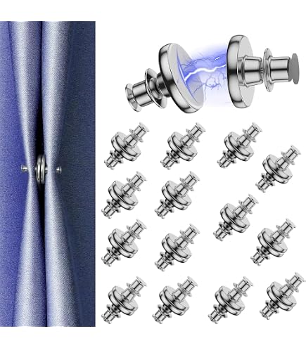 Clips Magnétiques Pour Rideaux CHROMACRAFT - Lot De 15 Paires Noir