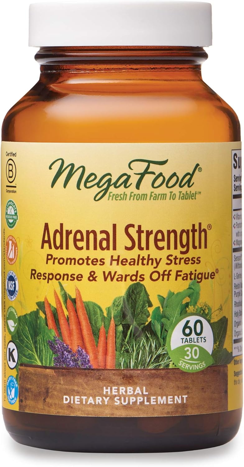 MegaFood, Adrenal Strength, Supports a Healthy Stress Response, Herbal Supplement Vegetarian, 60 Tablets (30 Servings): Health & Personal Care