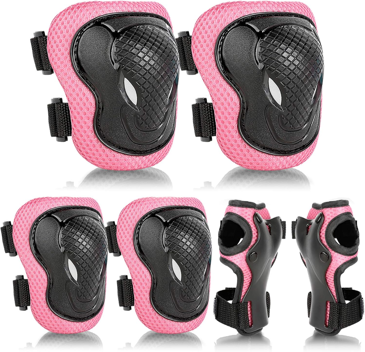 ValueTalks Protective Gear Sets for Youth/Kids Adjustable Safety Knee Pads and Elbow Pads Wrist Guards for 5~15yrs Girls Boys Teens Cycling Skating Roller Skateboard Bike Scooter Outdoor Sports : Sports & Outdoors