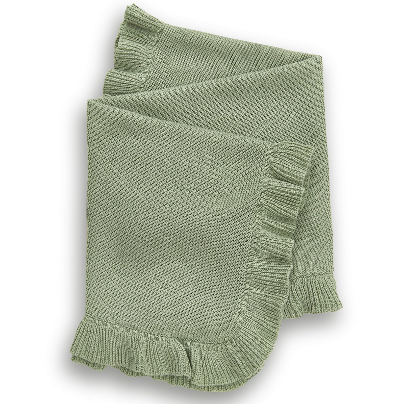 Photo 1 of YCHWFF Knit Baby Blanket - 30"x40" Newborn Swaddle - Soft Knitted Blanket (Green)