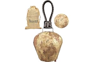 HIGHBIX Giant Harmony Cow Bell Huge Vintage Handmade Rustic Lucky Christmas Hanging Bell