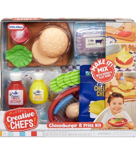 HLONK Ensemble de Jeu de Restauration Rapide Hamburger Frites Combo Simulation Restaurant pour Enfants pour Tout-Petits 1-3 Jouet Enfant Papier en Bois
