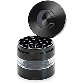 Cinder Brands - Clear Cut 4 Piece Herb Grinder &ndash; 2.75" Manual Dry Herb Grinder, Spice Mill with Transparent Storage Chamber &amp; Diamond-Sharp Teeth, Aluminum Alloy, Portable, Easy-Clean Design