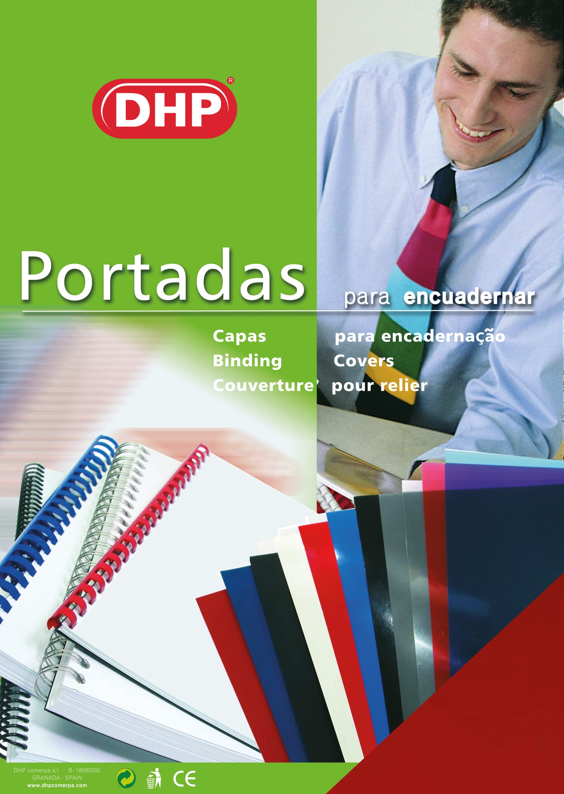 Pack of 100 PVC Binding Covers, Transparent, Format A4, 0.18 mm Thickness, Red