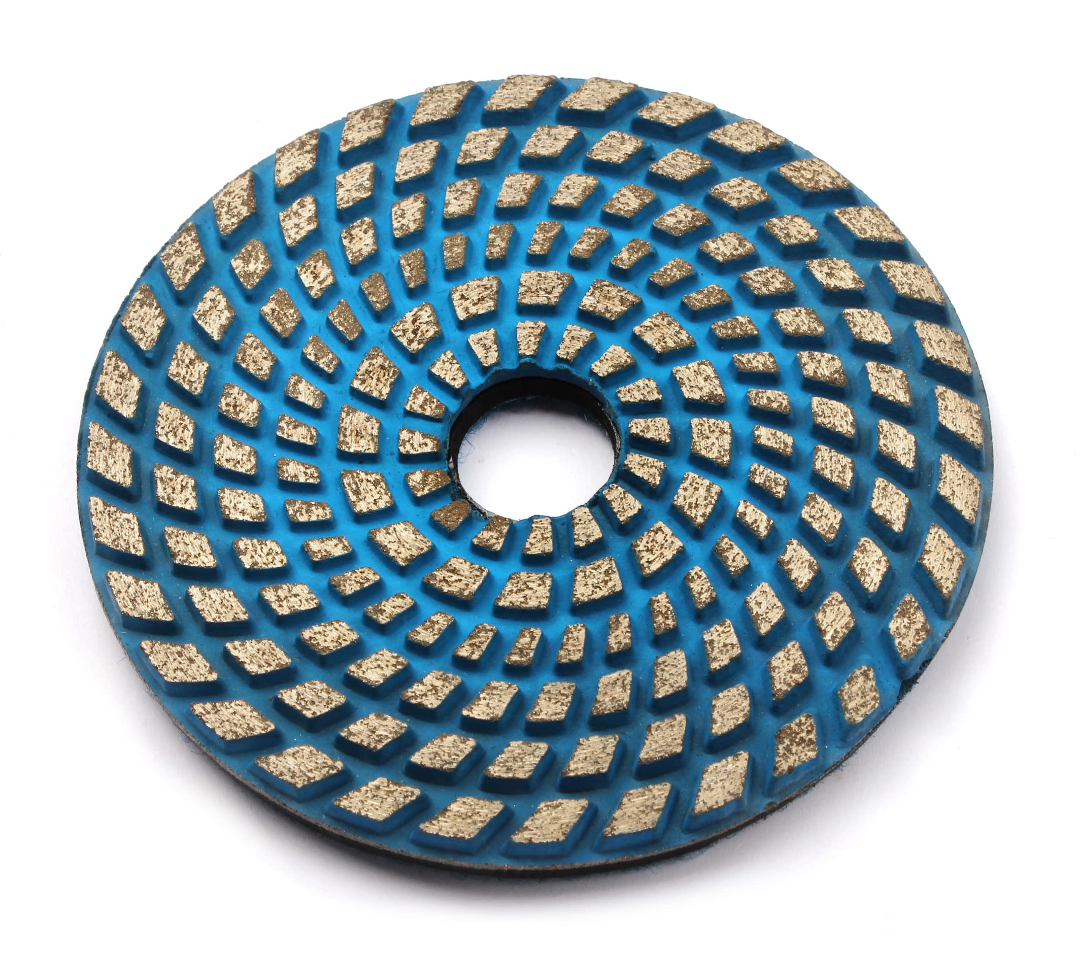 4inch Metal Diamond Polishing Pads - Dry or Wet Grinder Tile Stone Marble Concrete Ceramics Glass 1Pcs 100 Grit