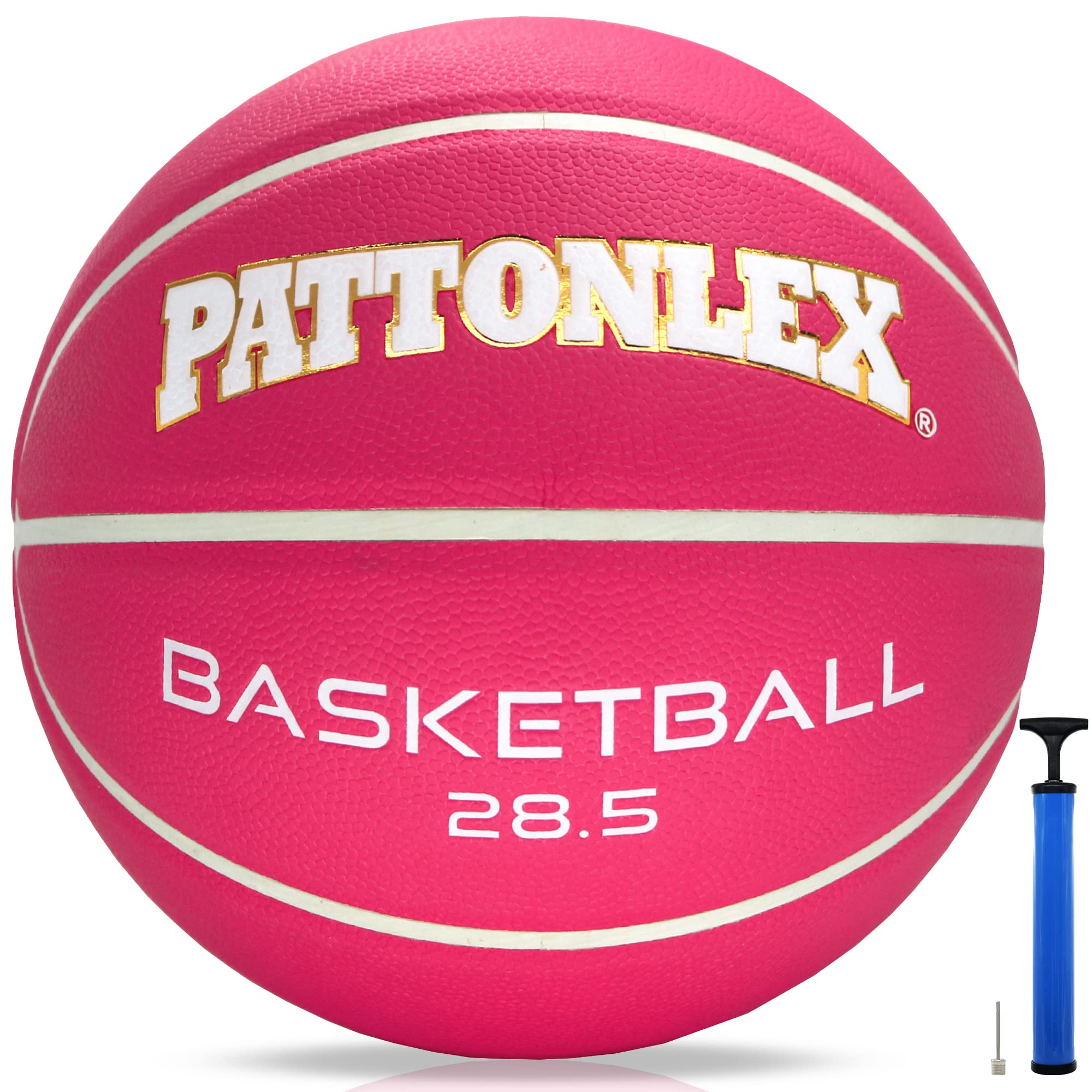 Photo 1 of PATTONLEX Indoor/Outdoor Women's Basketball - Size 6 (28.5) Girls Basketball Ball with Pump (Pink)