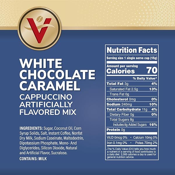 VICTOR ALLEN’S COFFEE WHITE CHOCOLATE CARAMEL FLAVORED CAPPUCCINO, 42 COUNT, SINGLE SERVE CUPS FOR KEURIG K-CUP BREWERS