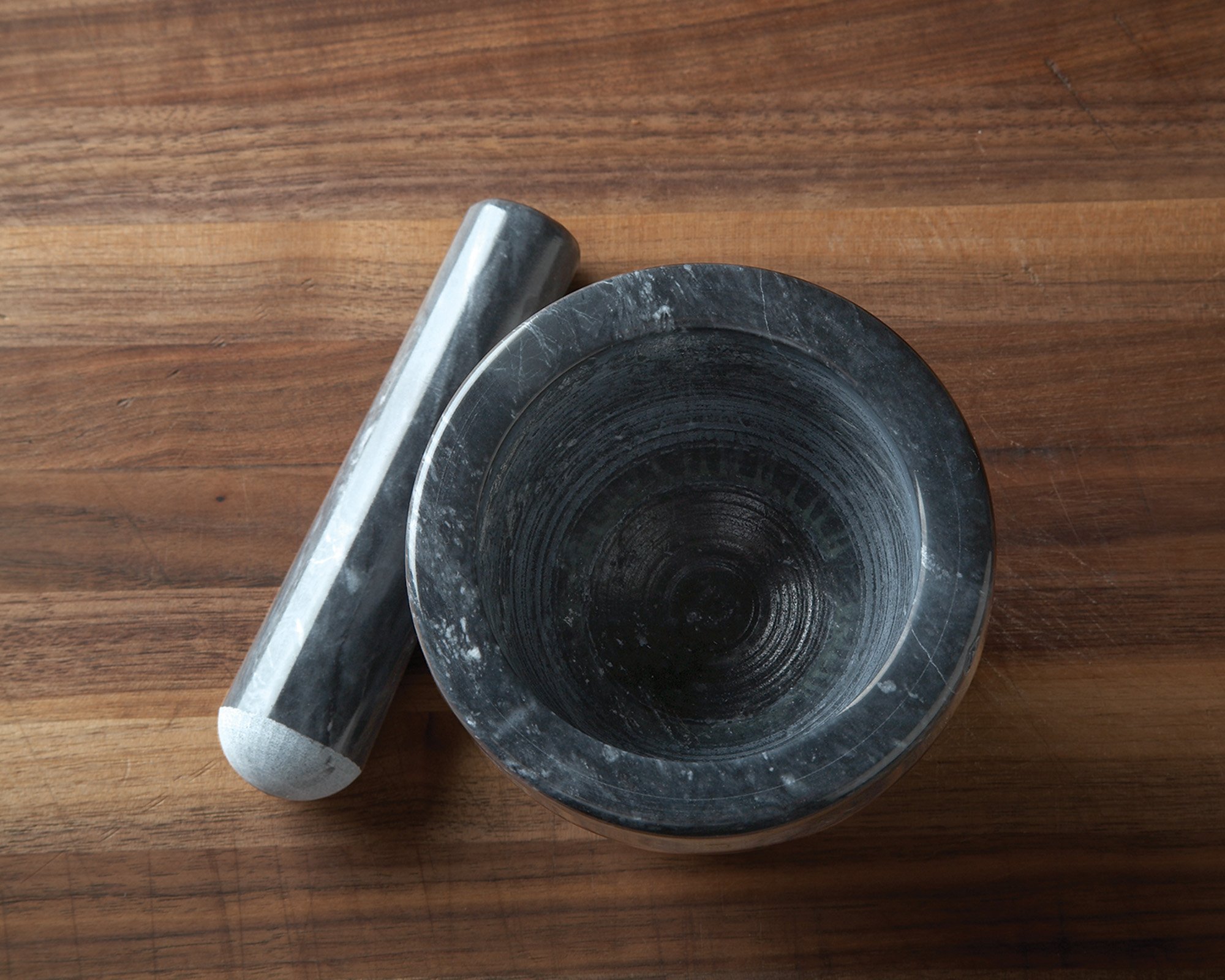Fox Run Marble Mortar and Pestle Set, Black, 4.5