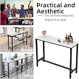 Fativo Bar Table Rectangle 120cm Sintered Stone White Marble 105cm High view 6