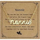 HUTIMY Nonnie Birthday Gifts for Grandma Women from Grandkids Items Personalized Best Nonnie Necklace