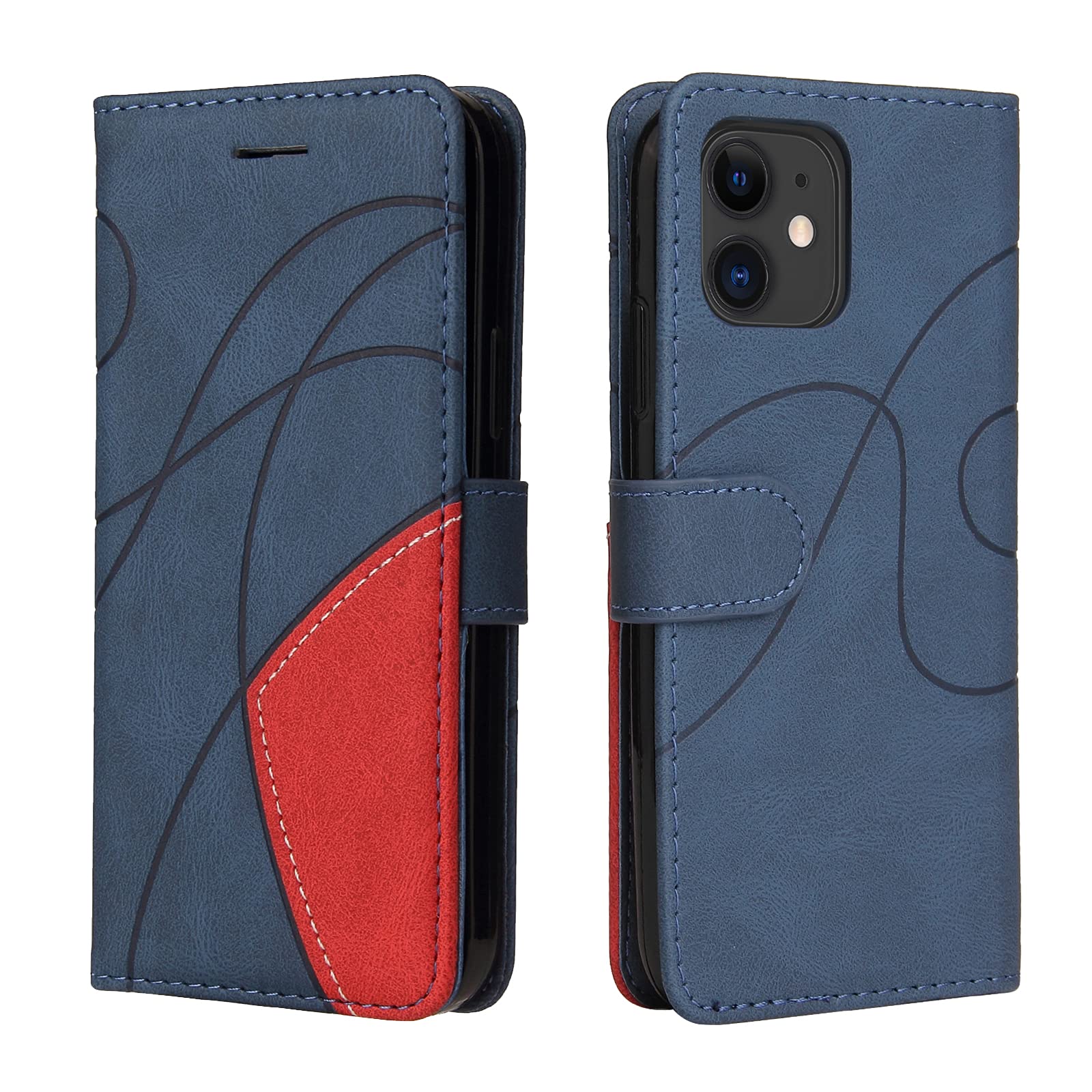 Huzhide iPhone 11 Wallet Case, Soft Leather Wallet Case Flip Folding Shockproof Cover with Credit Card Slots Stand Magnetic Protective Skin Compatible with iPhone 11 6.1-Inches Phone Case, Blue