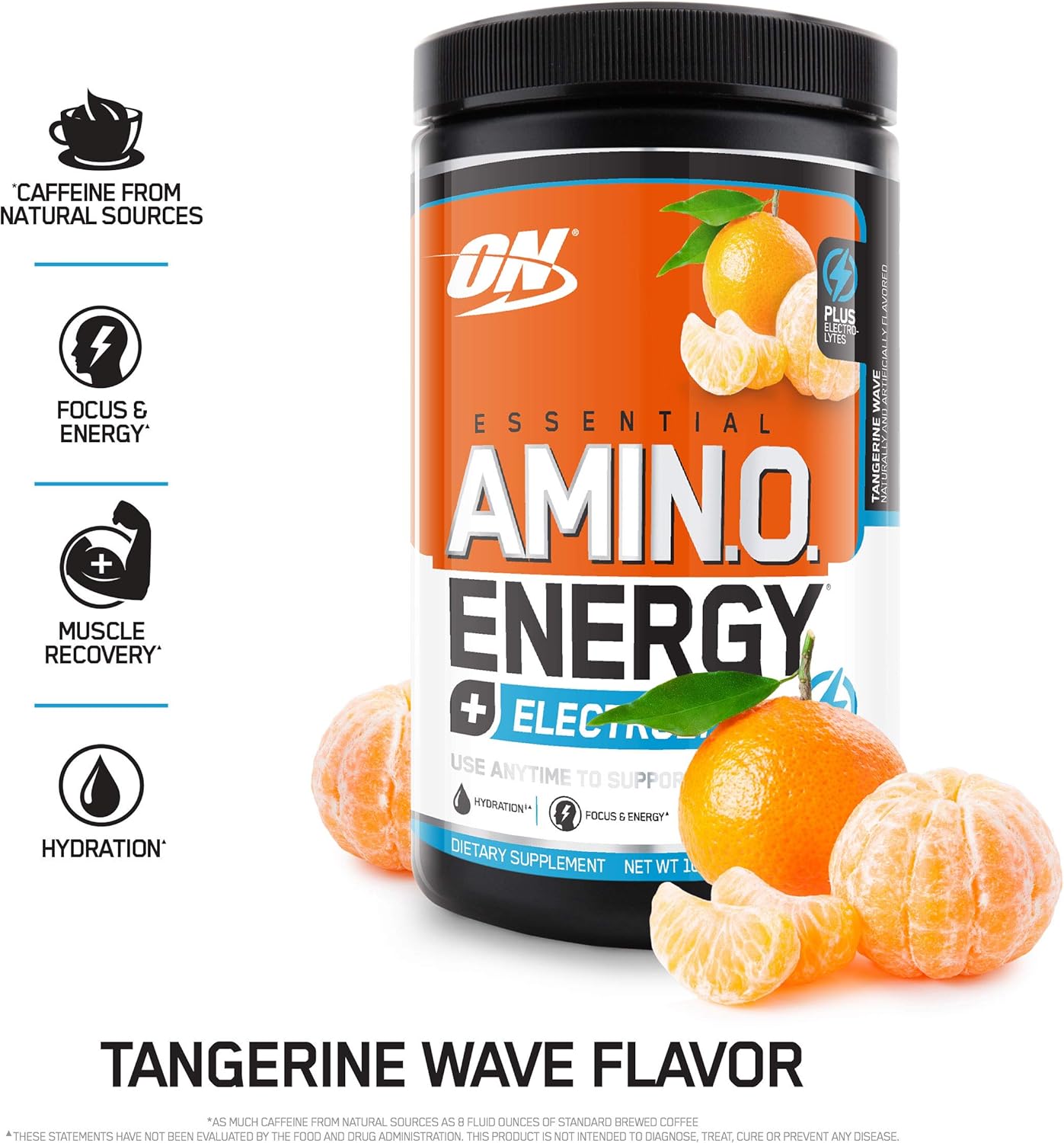 Optimum Nutrition Amino Energy + Electrolytes - Pre Workout, BCAAs, Amino Acids, Keto Friendly, Energy Powder - Tangerine Wave, 30 Servings: Health & Personal Care