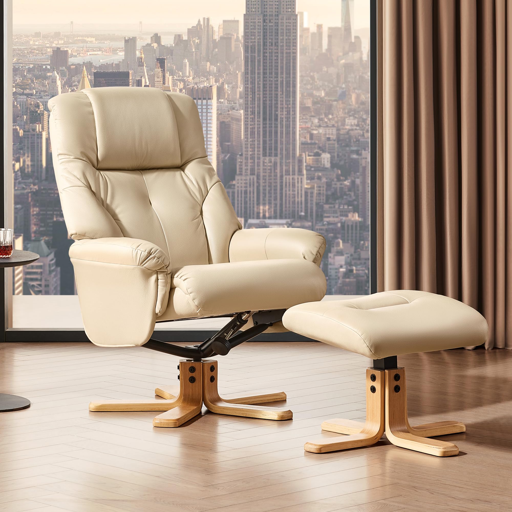 Photo 1 of ******PHOTO REFERENCE******** BedsPick Recliner Chair with Ottoman, 360° Swivel Reclining for Living Room Bedroom Office Rv Small Space, Comfy Modern Accent Arm Chairs, Faux Leather (BLACK)