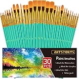 Paint Brushes Set, 30 Pcs Paint Brushes for Acrylic
