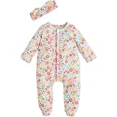 Mud Pie baby-girls Children's Rainbow Floral Sleeper