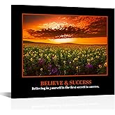 KREATIVE ARTS Success Canvas Quote Wall Art - Inspiring & Motivational Decor for Office & Home Print with Uplifting Messages Pricture Prints for Ambitious Achievers 20x24inch