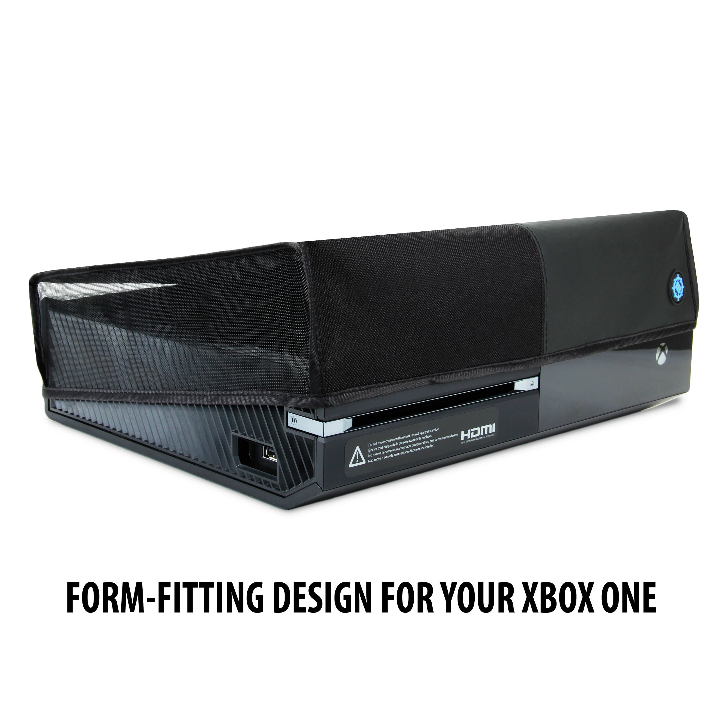 ENHANCE Xbox One Console Cover Protector - Dust Cover with Breathable Design for Rapid Heat Release , Complete Rear Port Access , Form-Fitting Design and Reinforced Construction (Black , Horizontal)