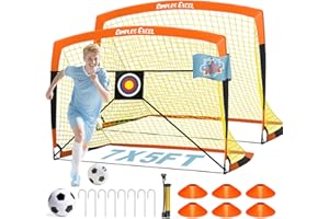 Dimples Excel Soccer Goals Kids Net for Backyard 7x5, 5x3.6, 4x3, 3x2.2 FT
