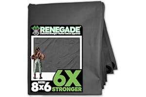 RENEGADE Truck Bed Cargo Cover 8x6 ft – Heavy Duty, 6X Stronger, Waterproof, UV-Resistant, PFAS-Free – Tarp for Pickups, Trailers & Exterior Hauling Protection