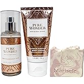 Bath & Body Works Pure Wonder -Duo Set Travel Size- Fine Fragrance Mist and Ultimate Hydration Body Cream With a Himalayan Salts Springs Sample Soap.