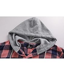ZITY Men's Flannel Hoodie Shirts Casual Button Down