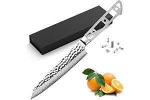 KATSURA Woodworking Project Kit – Japanese Premium AUS 10, Hammered 3-Layer Forged Steel – Classic Style Handle – NO LOGO (6.5-in with 35mm wide blade Petty Utility Chef Knife Blank)
