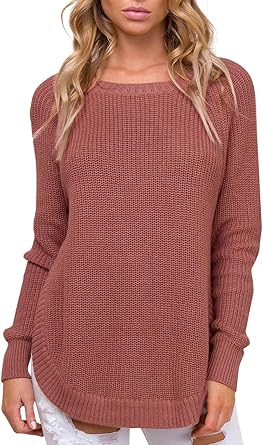 Simplee Women S Crew Neck Raglan Sleeve Knitted Pullover Sweater