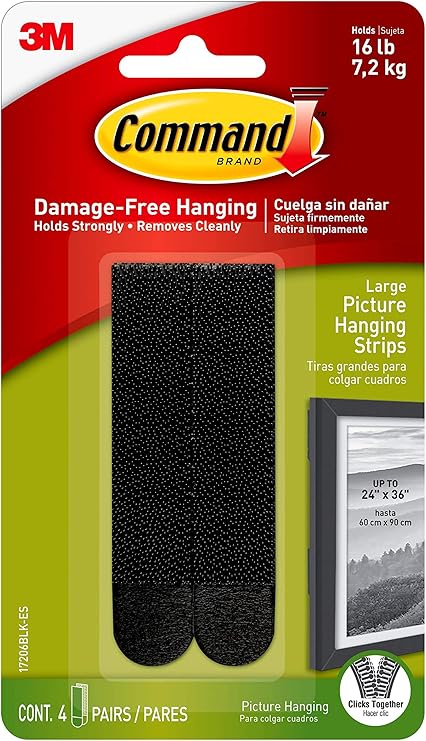 Command Picture Hanging Strips Large Black 4 Strips 17206blk Es Picture Hangers Amazon Canada