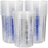 20 oz (600ML) Disposable Flexible Clear Graduated Plastic Mixing Cups Use for Paint, Resin, Epoxy, Art, Kitchen, Cooking, Mix