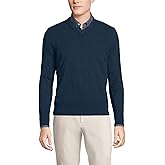 Lands' End Men's Fine Gauge Cashmere V-Neck Sweater